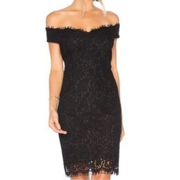 Bardot Black Strapless Lace Dress - Picture 1 of 9